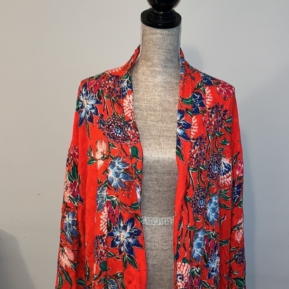 COTTON ON Red floral kimono size M/L - Picture 2 of 6